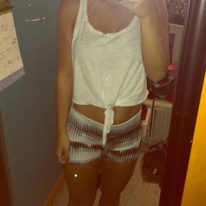 Tie-front white crop top