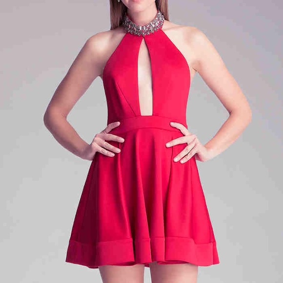 bebe Dresses & Skirts - BEBE Red Halter Dress