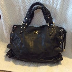 👜MICHAEL Michael Kors Black braided Leather Tote