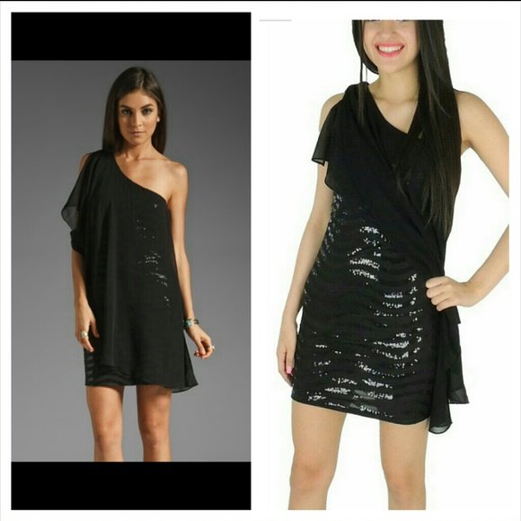 MM Couture One Shoulder Sequin Dress