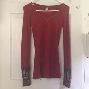 Red long sleeved shirt from Free People
