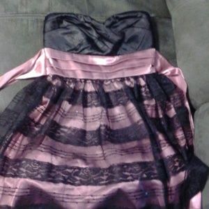 Dress purple/pink with black