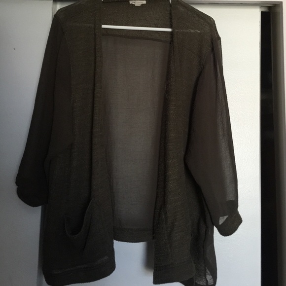 Silence + noise chiffon/fabric mixed cardigan