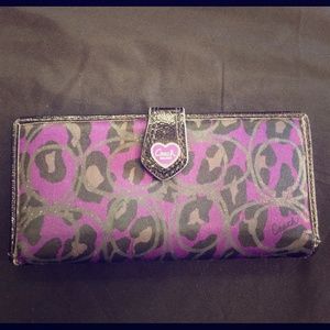 Coach Poppy daisy ocelot multi card checkbook