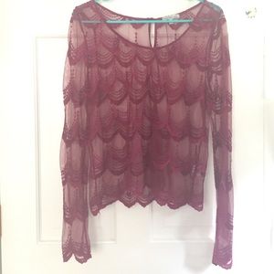 Red Lacey top
