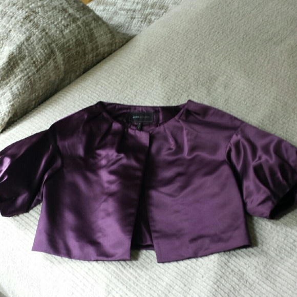 NWT BCBG plum satin cropped jacket