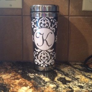 K Monogrammed Coffee Cup