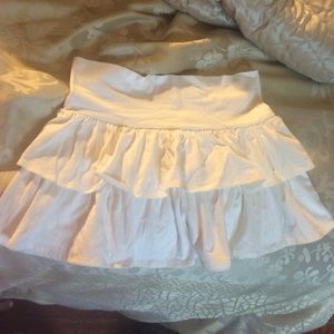 white short skirt with ruffles