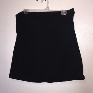 black strapless tight shirt