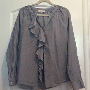 Loft Blue Striped Button-Up