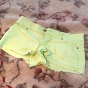 Lime green short shorts