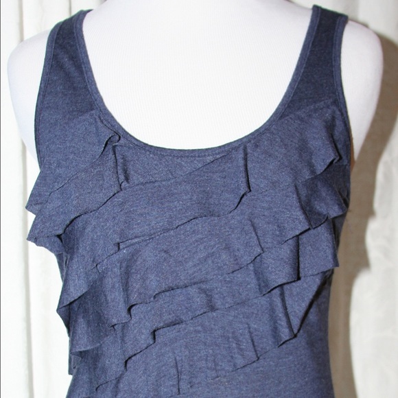 Soprano navy ruffled top XS Criss Cross straps