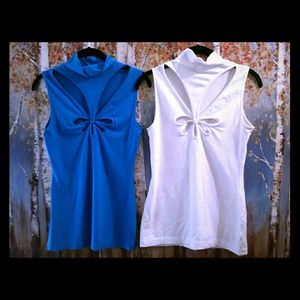 Subtle sexy turquoise mockneck tank