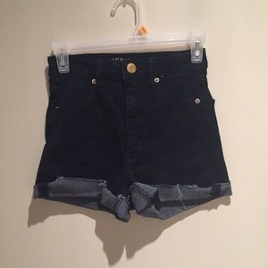 Dark wash high waisted jean shorts