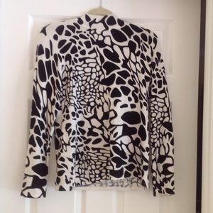 White and black turtleneck