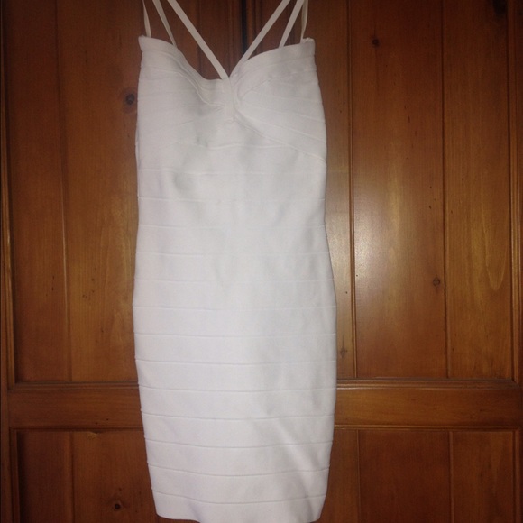 White Herve Leger dress XS