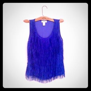 Cobalt Blue Fringe Top