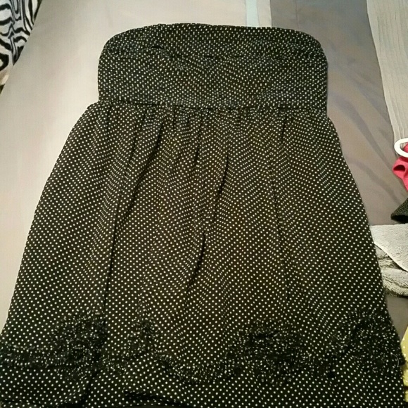 Strapless black dress