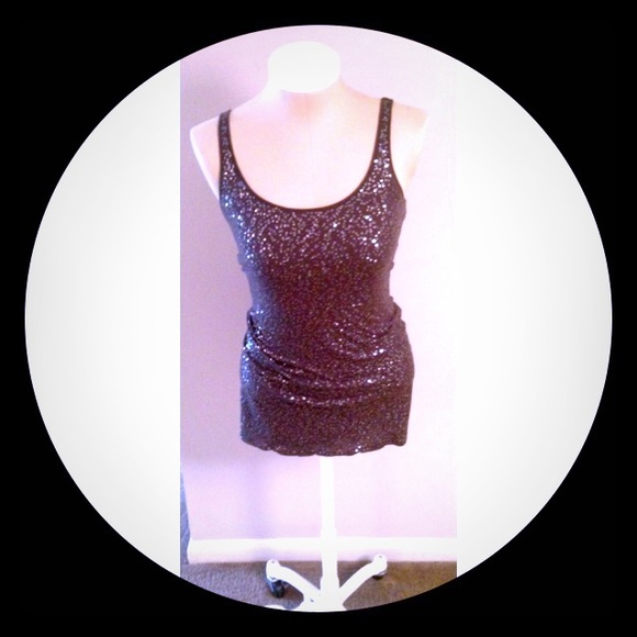 Grey Sequined Express Dress