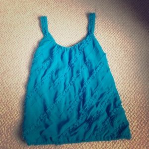 Blue Ruffle Tank