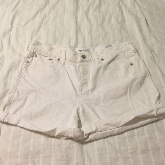 Madewell white jean shorts