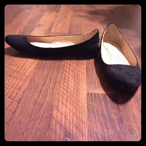 Black suede flats