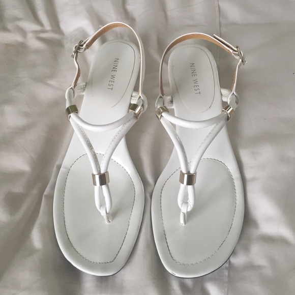 Nine West White Sandals