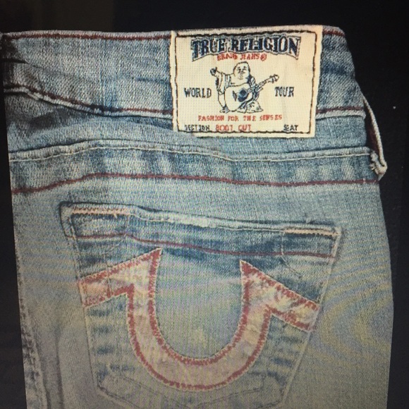 True Religion Boot Cut Red stching Jeans sz 24