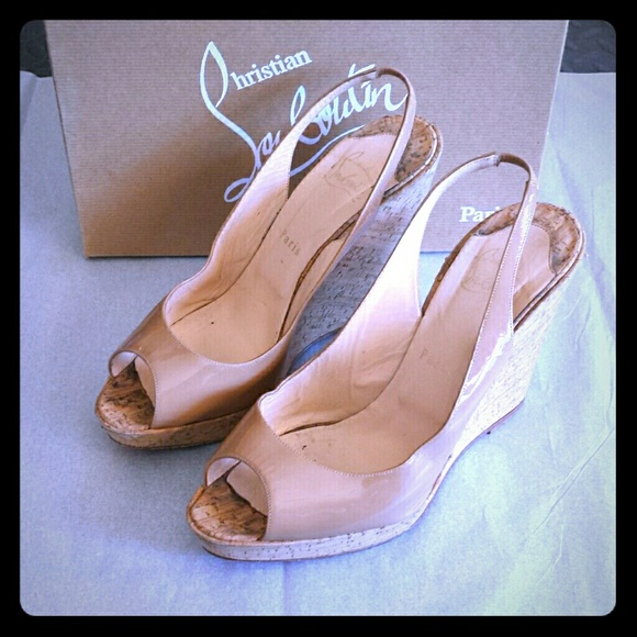 Christian Louboutin Shoes - Sale! Christian Louboutin Camel patent wedges