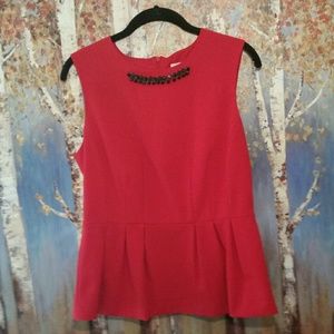 Dressy red peplum top