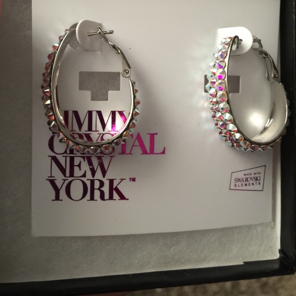 Iridescent jimmy crystal earrings