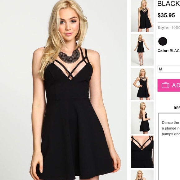 Black cross front dress