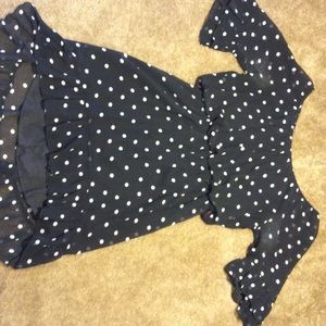 A dress with Black with white dots