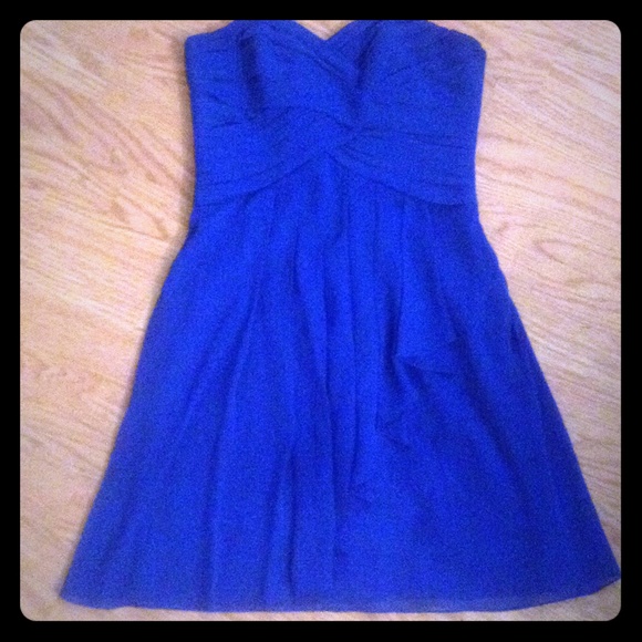 Royal blue knee length David's bridal dress