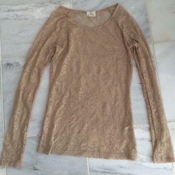 Pins and Needles nude lace shirt