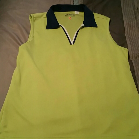 Grenn and navy golf shirt