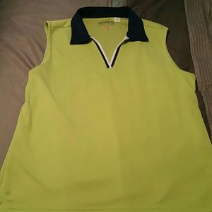 Grenn and navy golf shirt