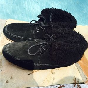 Black Furry Booties
