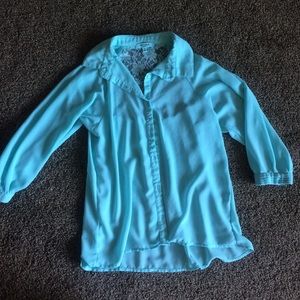 Lace back button up