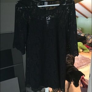 H & m black lace dress
