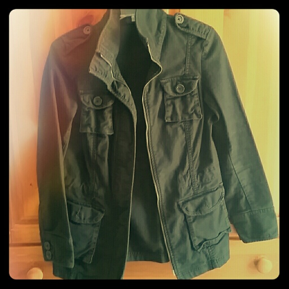 ⏰Black military style canvas jacket