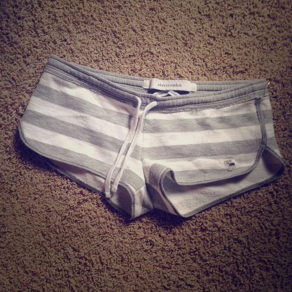 Grey and white striped shorts