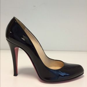 Christian Louboutin black patent leather pumps.