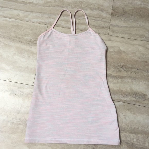 lululemon athletica Tops - RARE Lululemon Power Y 4 PINK grayish blue stripe
