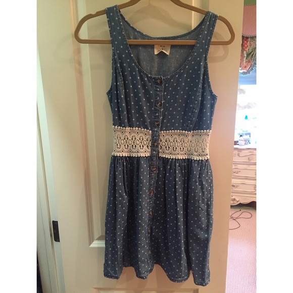 NWT never worn polka dot and lace detail dress