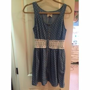 NWT never worn polka dot and lace detail dress