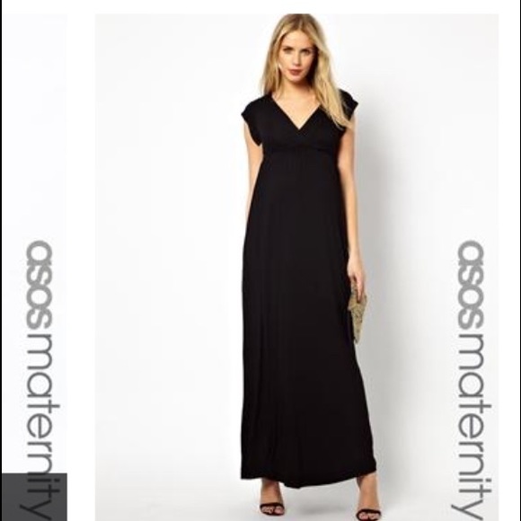 Maternity black maxi dress