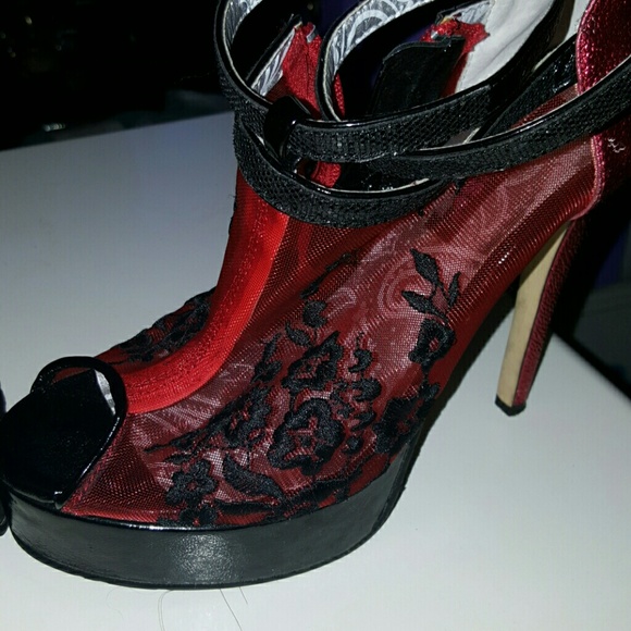 Black & Red Sexy Lace shoes - Picture 4 of 4