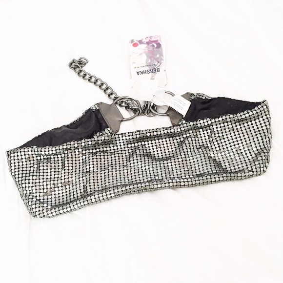 Bershka Gunmetal sequins drop belt
