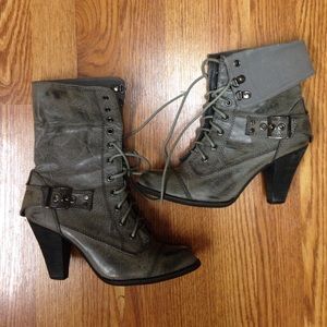 Not Rated grey distressed lace up boot
